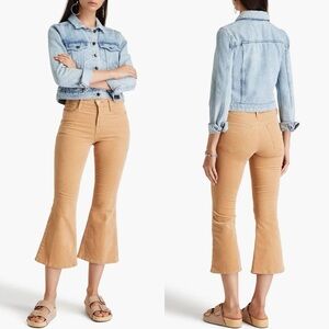 FRAME Le Crop Flare cotton-blend corduroy kick-flare pants LIGHT CAMEL 25